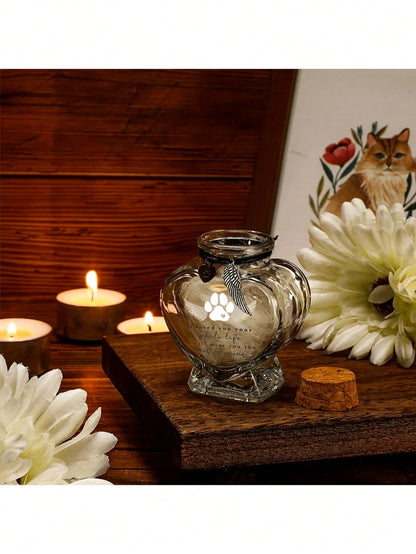 Pet Hair Memorial Bottle, Pet Fur Keepsake, Pet Hair Memento, Pet Memorial Urn Box For Ashes