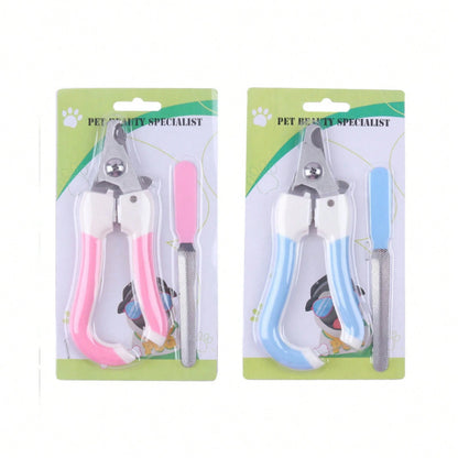 Pet Nail And File Set Stainless Steel Cats Dogs Portable Non-Slip Grooming Home Use Pet Supplies 9TMU