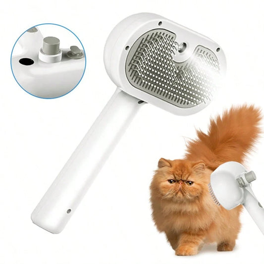 Pet Steam Brush, Pet Grooming Comb With Water Tank, Spray Steam Cat Comb, Self-Cleaning Function