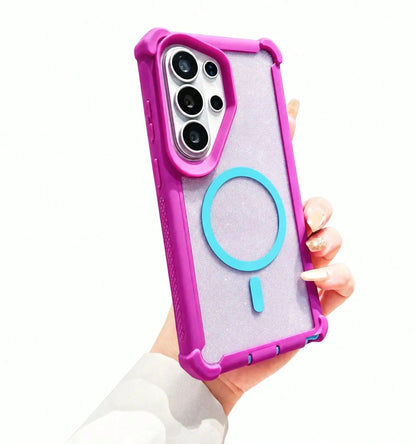 Phone Case With Kickstand For Galaxy S26 S25 S24 S23 S22 S21 Ultra Plus Sparkly Magnetic Phone Case MagSafe Compatible Dual Layer Shockproof Anti-Slip Glitter Protective Cover For Women GirlsMade With