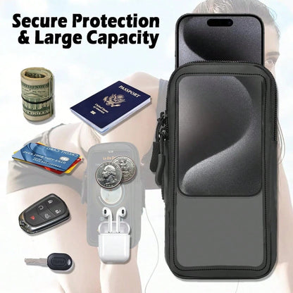 Phone Holder For Running, Walking, And Workout- Adjustable Arm Band Armband Compatible With IPhone And Cell Phones- Clear Crossbody Phone Pouch Purse With Strap For Women Men
