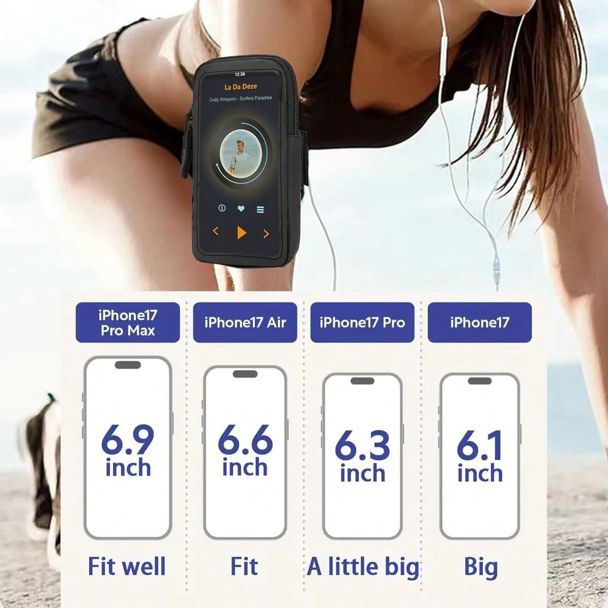 Phone Holder For Running, Walking, And Workout- Adjustable Arm Band Armband Compatible With IPhone And Cell Phones- Clear Crossbody Phone Pouch Purse With Strap For Women Men
