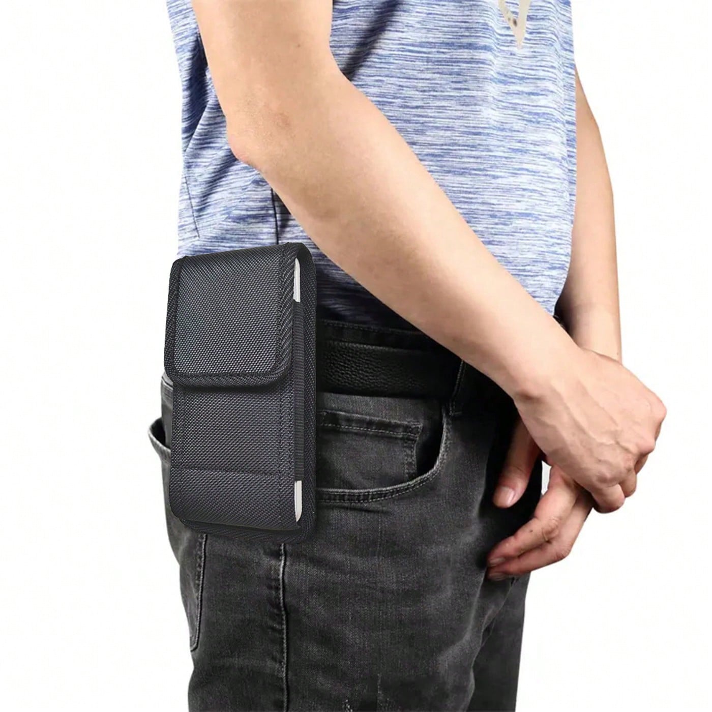 Phone Waist Bag Belt Clip Phone Leather Case Nylon Oxford Fabric Phone Sleeve