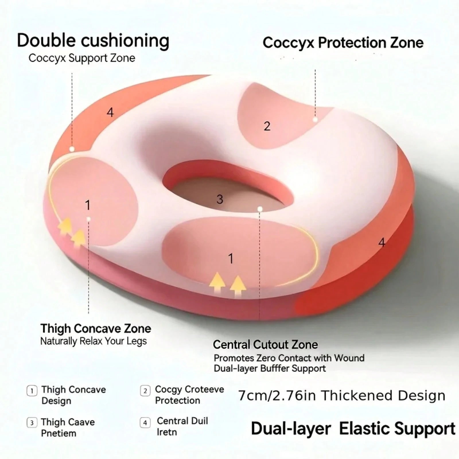 Pillow Comfort Donut Seat Cushion Sofa Hemorrhoid Memory Foam Anti Hemorrhoid Massage Tailbone Pillow Car Seat Cushion Gifts