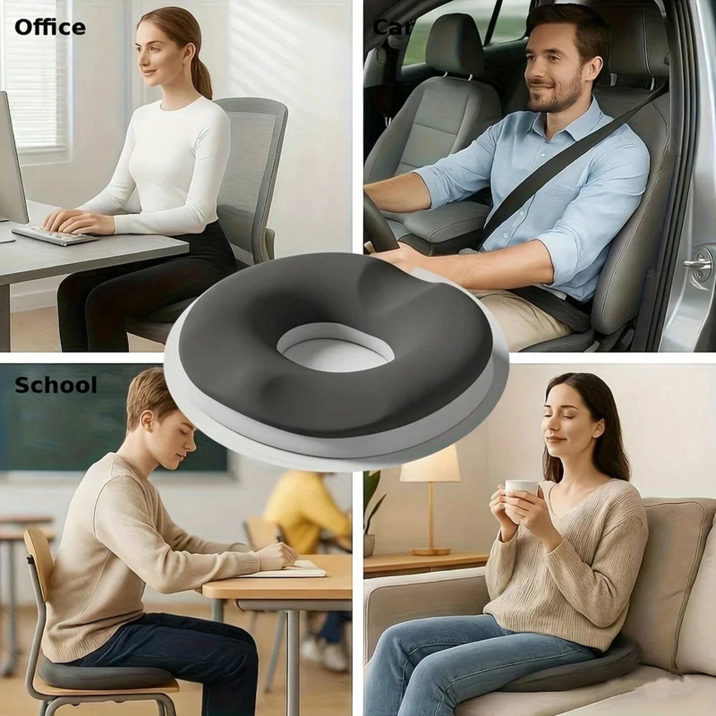 Pillow Comfort Donut Seat Cushion Sofa Hemorrhoid Memory Foam Anti Hemorrhoid Massage Tailbone Pillow Car Seat Cushion Gifts