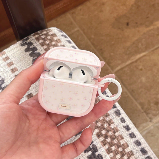 Pink Floral Earphone Case Compatible With AirPods 2/3/4/Pro/Pro2/Pro3, With Ring Anti-Drop Earphone Case, Gift, Fashion Accessory, Birthday Gift For Men And Women, Holiday Gift