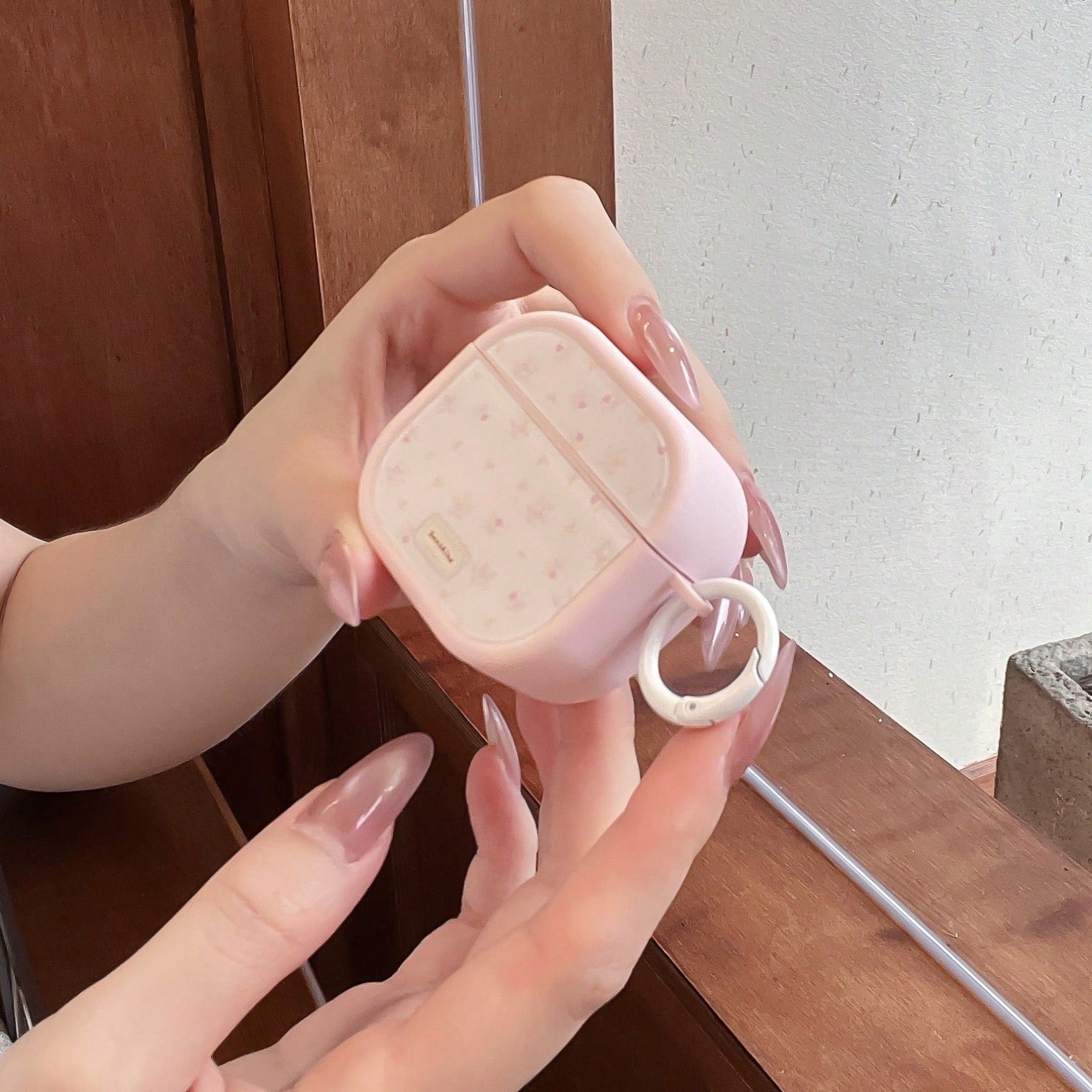 Pink Floral Earphone Case Compatible With AirPods 2/3/4/Pro/Pro2/Pro3, With Ring Anti-Drop Earphone Case, Gift, Fashion Accessory, Birthday Gift For Men And Women, Holiday Gift