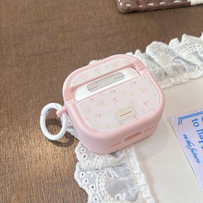 Pink Floral Earphone Case Compatible With AirPods 2/3/4/Pro/Pro2/Pro3, With Ring Anti-Drop Earphone Case, Gift, Fashion Accessory, Birthday Gift For Men And Women, Holiday Gift