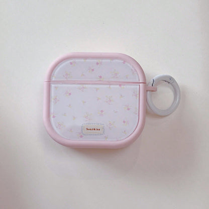 Pink Floral Earphone Case Compatible With AirPods 2/3/4/Pro/Pro2/Pro3, With Ring Anti-Drop Earphone Case, Gift, Fashion Accessory, Birthday Gift For Men And Women, Holiday Gift