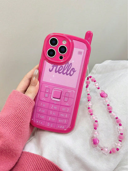 Pink Mobile Elements Shockproof Novelty Case 1pc Unique Big Brother Rose Letter & Number Colorful Painted Anti-Drop Soft Phone Case Compatible With IPhone 15, 17Pro/17Air/17/17ProMax, 16/11/16Pro/16Pl