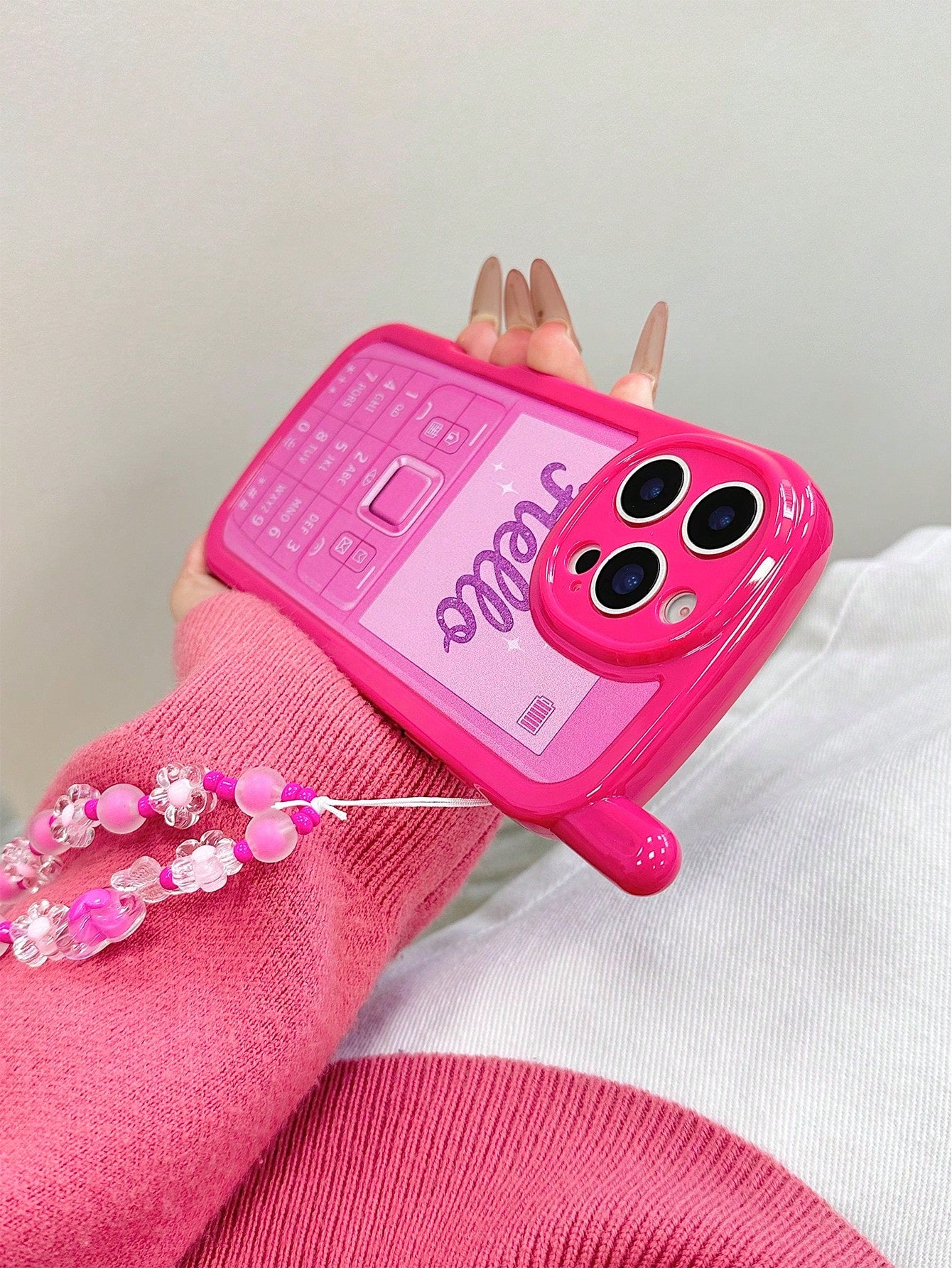 Pink Mobile Elements Shockproof Novelty Case 1pc Unique Big Brother Rose Letter & Number Colorful Painted Anti-Drop Soft Phone Case Compatible With IPhone 15, 17Pro/17Air/17/17ProMax, 16/11/16Pro/16Pl