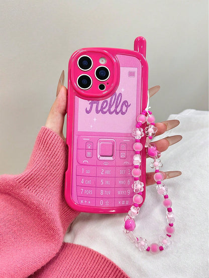Pink Mobile Elements Shockproof Novelty Case 1pc Unique Big Brother Rose Letter & Number Colorful Painted Anti-Drop Soft Phone Case Compatible With IPhone 15, 17Pro/17Air/17/17ProMax, 16/11/16Pro/16Pl