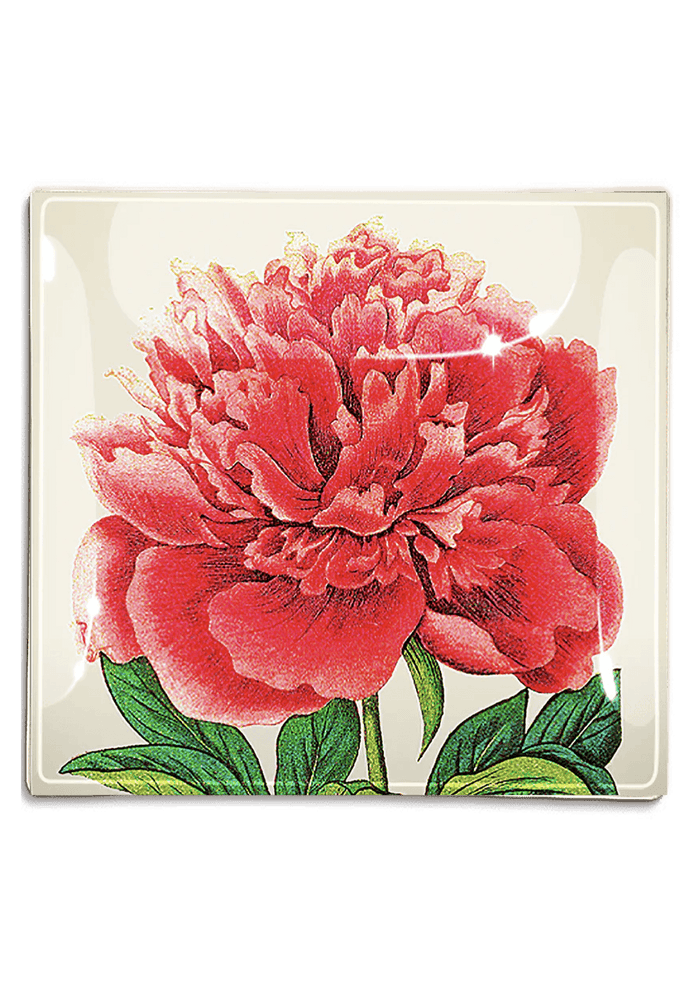 Pink Peony Decoupage Glass Tray - Ben's Garden