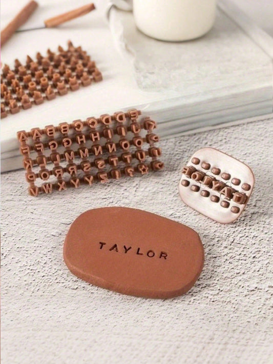 Plastic Letter Stamps, Letter & Number Cookie Press Mold, Embossing Mold, Fondant Mold, Cake Baking Mold Tool, Mini Letter Stamps, Plastic Letter And Number Stamp Set, Suitable For Polymer Clay, Clay
