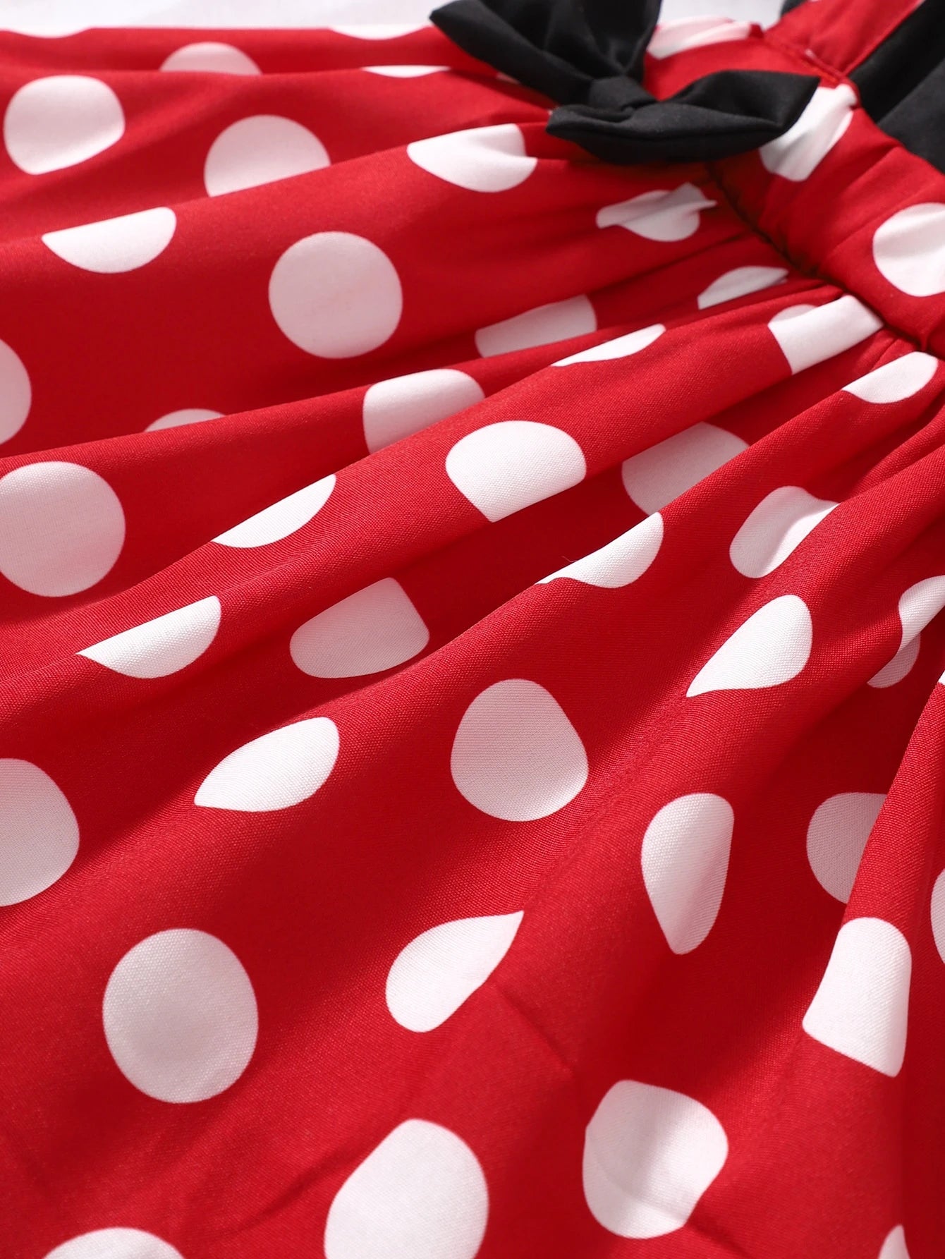 Playful Pals Baby Girl Polka Dot Ruffle Trim Bow Front Overall Dress