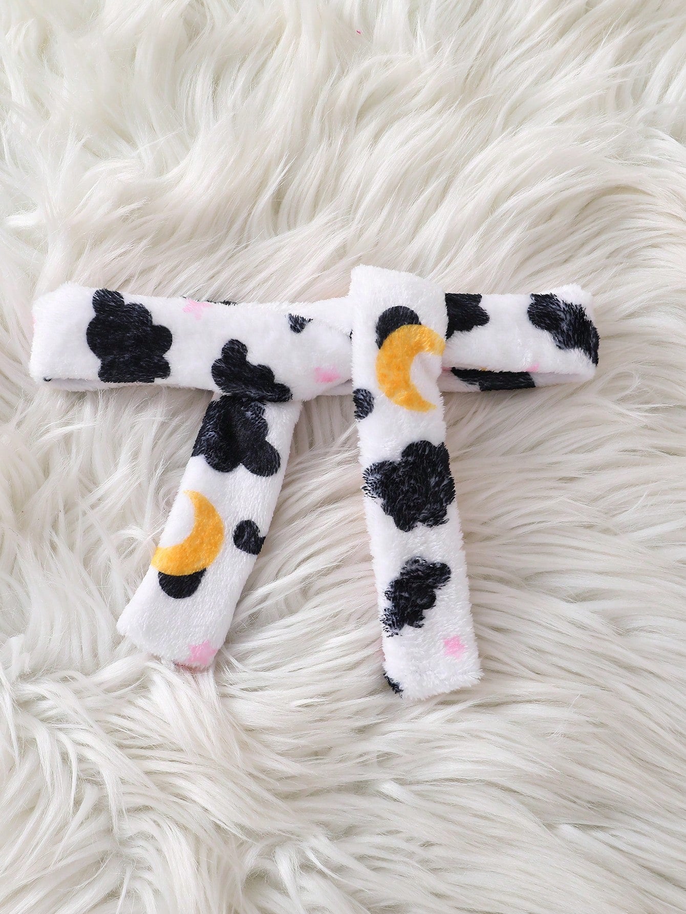 Playful Pals Newborn Baby Cow Print Hooded Coral Fleece Bathrobe, Unisex Infant Cute All-Over Print Tie Waist Plush Absorbent Home Sleepwear