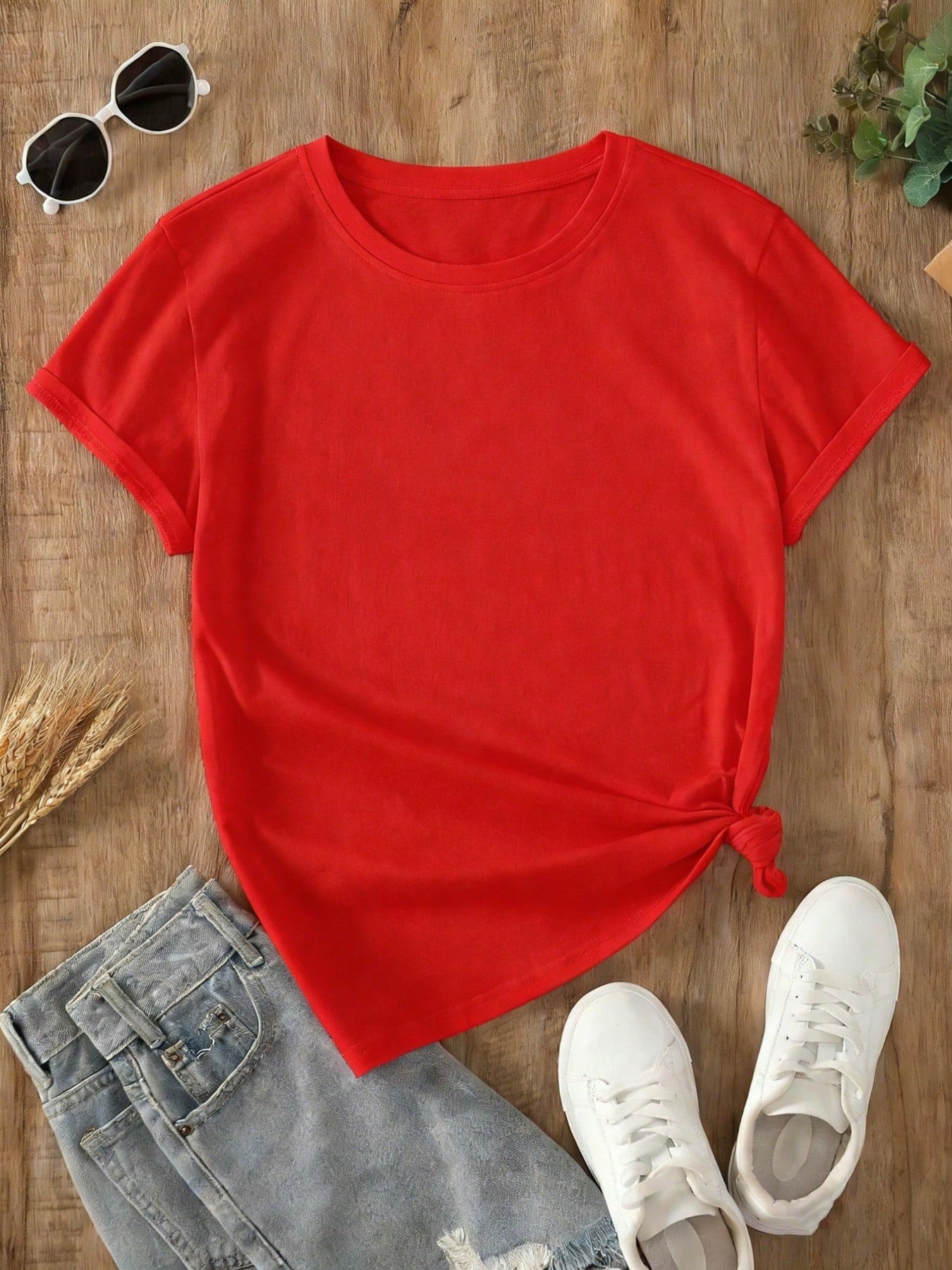 Plus Size Women Clothes, Turquoise Western Steer Skull & Geometric Line Print, 220g 100% Cotton Casual Printed T-Shirt