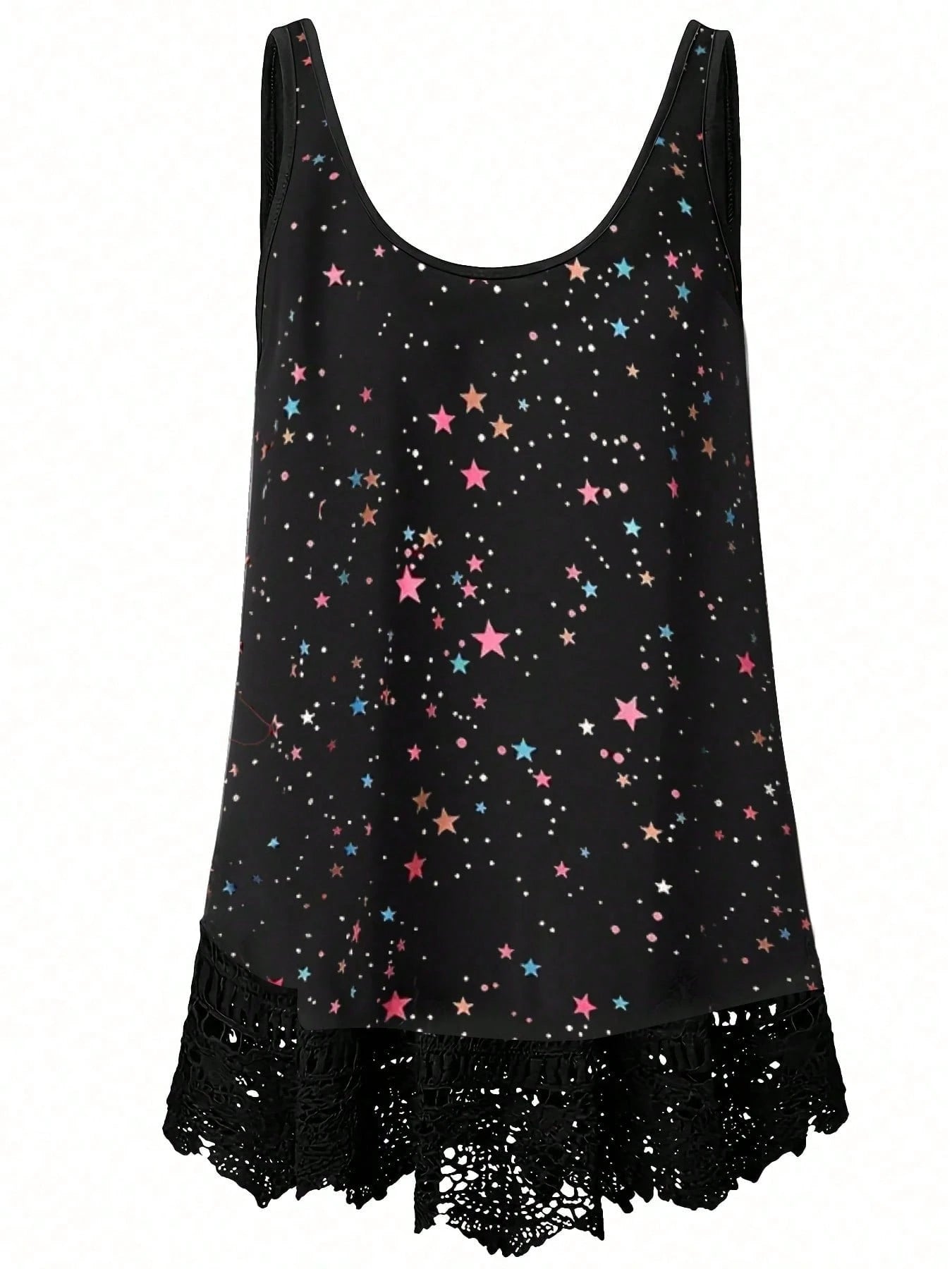 Plus Size Women's Floral Print Round Neck Tank Top