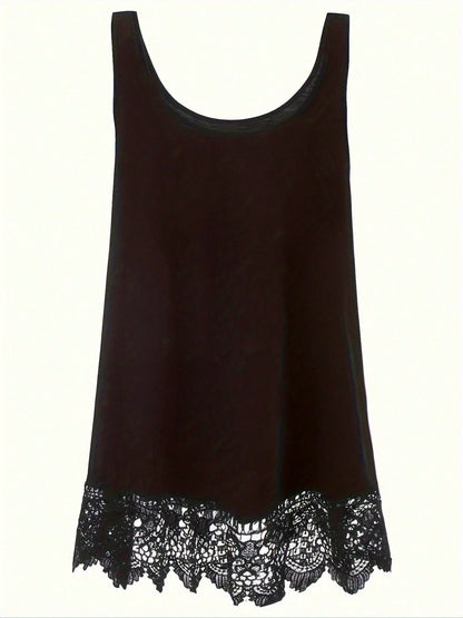 Plus Size Women's Floral Print Round Neck Tank Top