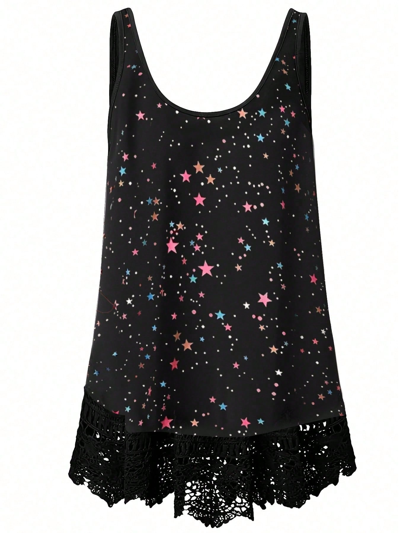 Plus Size Women's Floral Print Round Neck Tank Top