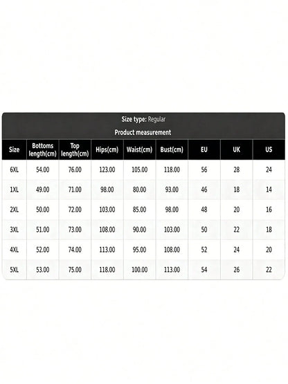 Plus Size Women's Partial Print Two-Piece Swimsuit Fashionable Swimwear Beach Swimwear