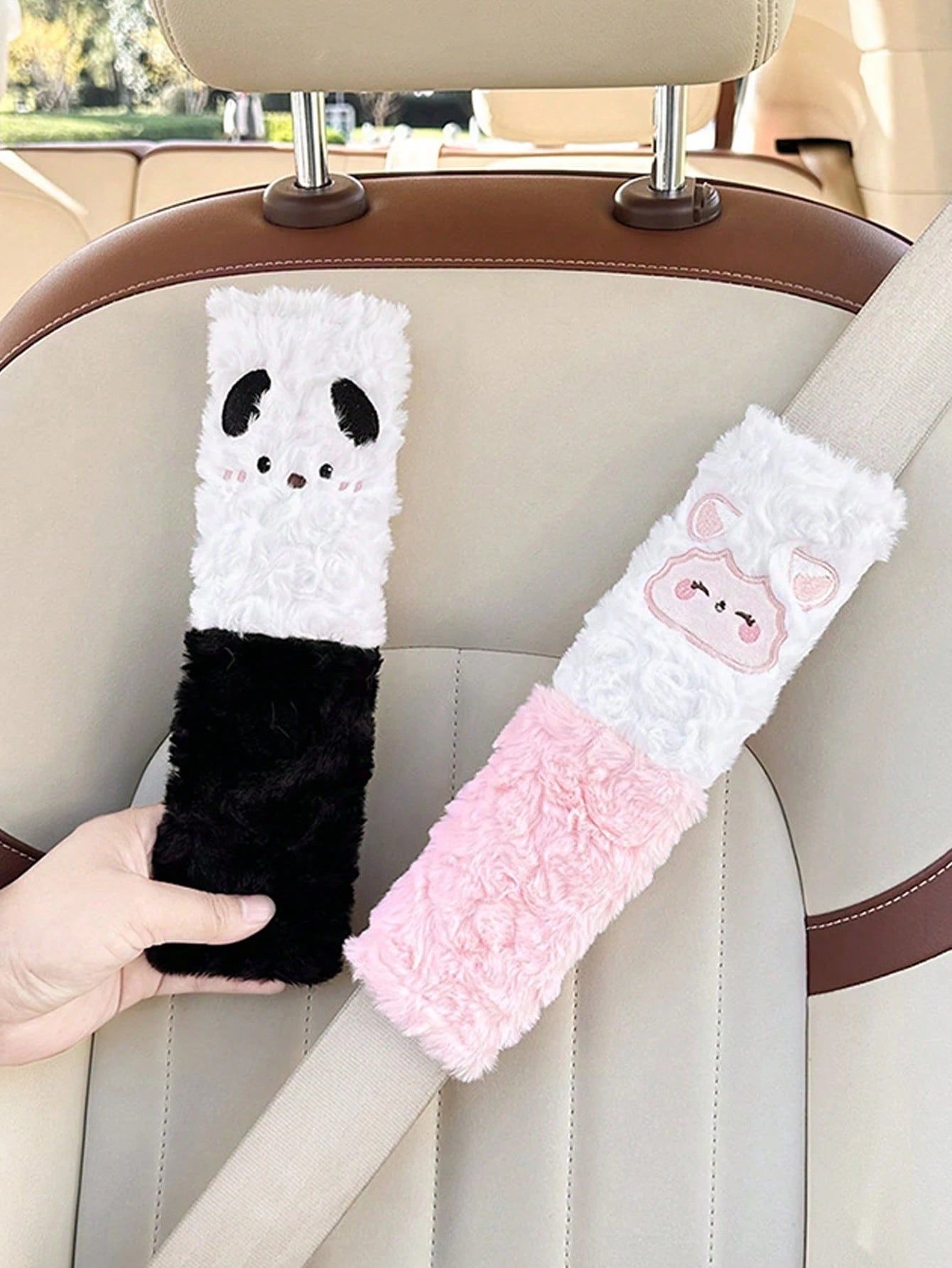 Plush Cartoon Animal Shoulder Pads- Soft Protection, Prevents Chafing, Relieves Pressure, Skin-Friendly Fabric, Easy Install With Hook And Loop, Fits Most Seat Belts, Ideal For Long Drives, Enhances