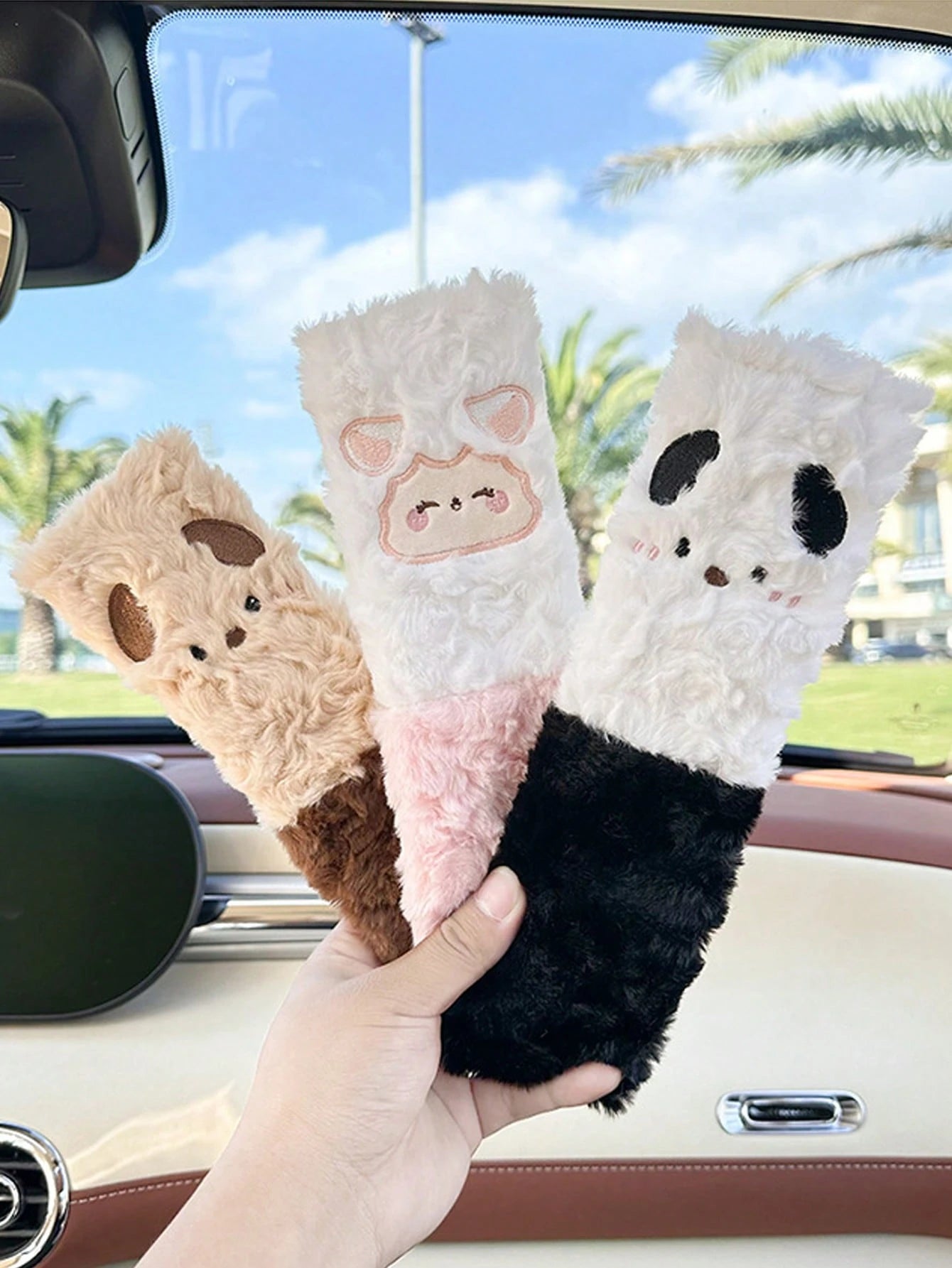 Plush Cartoon Animal Shoulder Pads- Soft Protection, Prevents Chafing, Relieves Pressure, Skin-Friendly Fabric, Easy Install With Hook And Loop, Fits Most Seat Belts, Ideal For Long Drives, Enhances