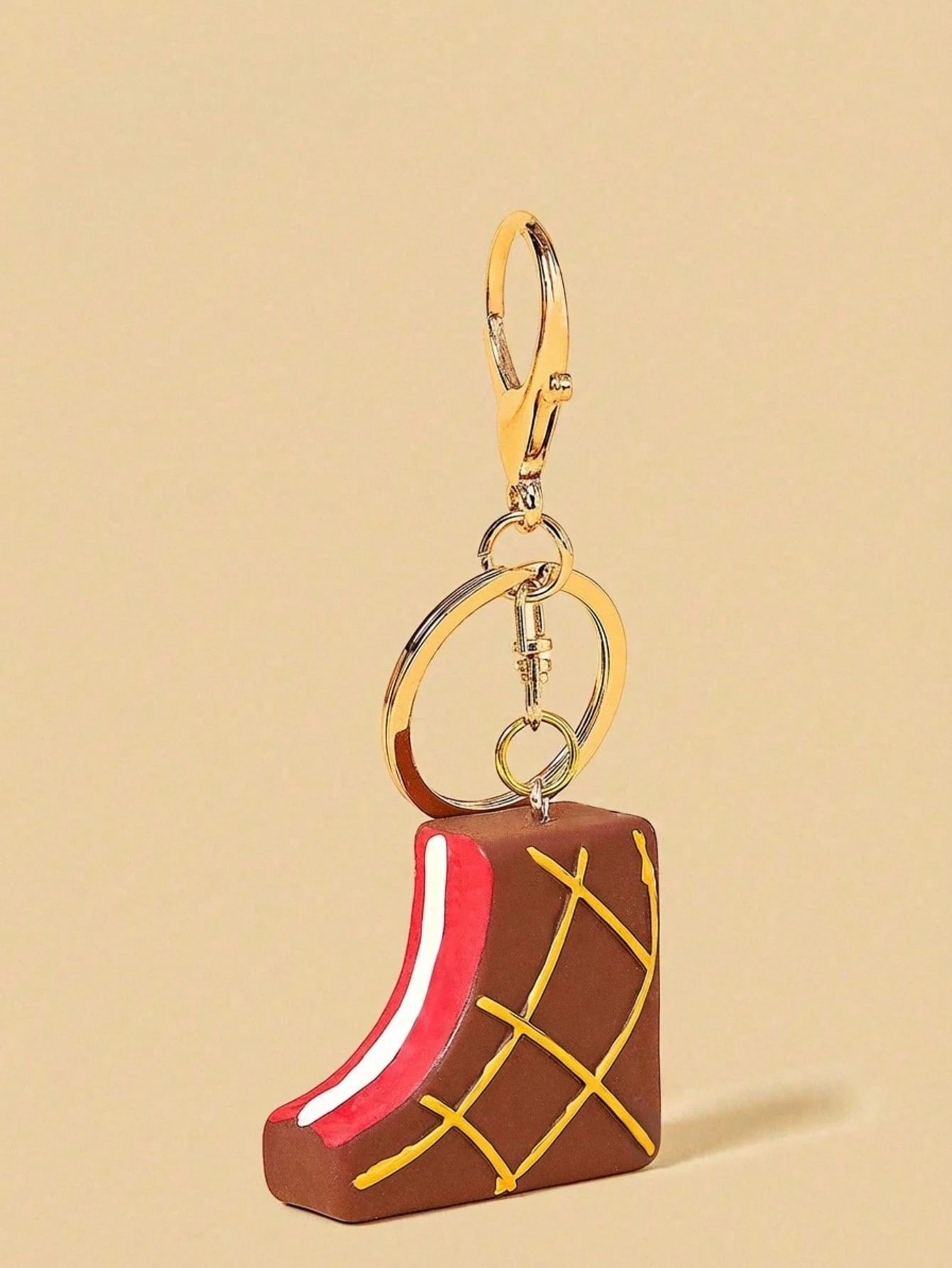 POKOJA LAND 1PC Realistic Mini Chocolate Keychain Korean Style Crispy Chocolate Bar Ice Cream Charm Bag Charm Cute Food Themed Accessories For Girls Gift