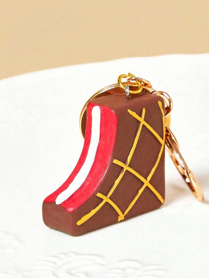 POKOJA LAND 1PC Realistic Mini Chocolate Keychain Korean Style Crispy Chocolate Bar Ice Cream Charm Bag Charm Cute Food Themed Accessories For Girls Gift