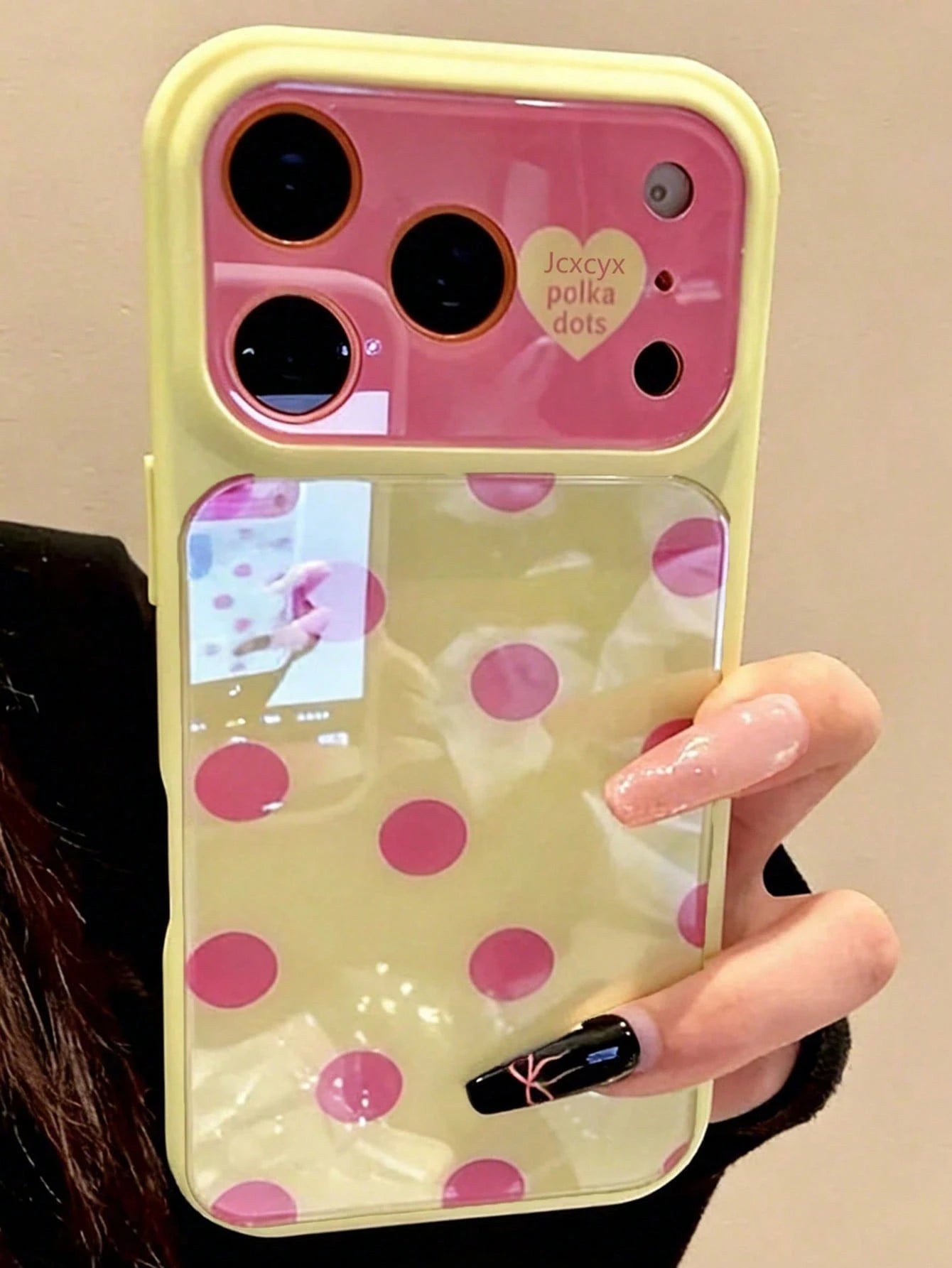 Polka Dot Cute Simple Pink Polka Dots Candy Color Phone Case Compatible With IPhone 17 Pro Max 17 Pro 17 16 Pro Max 16 Pro 16 15 Pro Max 15 Pro Max 15 Pro 15 14 Pro Max 14 Pro 14 Lovely Glossy Jelly C