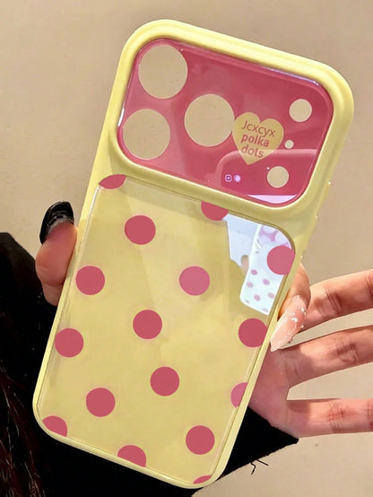 Polka Dot Cute Simple Pink Polka Dots Candy Color Phone Case Compatible With IPhone 17 Pro Max 17 Pro 17 16 Pro Max 16 Pro 16 15 Pro Max 15 Pro Max 15 Pro 15 14 Pro Max 14 Pro 14 Lovely Glossy Jelly C