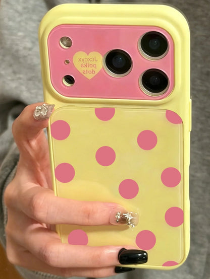 Polka Dot Cute Simple Pink Polka Dots Candy Color Phone Case Compatible With IPhone 17 Pro Max 17 Pro 17 16 Pro Max 16 Pro 16 15 Pro Max 15 Pro Max 15 Pro 15 14 Pro Max 14 Pro 14 Lovely Glossy Jelly C