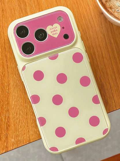 Polka Dot Cute Simple Pink Polka Dots Candy Color Phone Case Compatible With IPhone 17 Pro Max 17 Pro 17 16 Pro Max 16 Pro 16 15 Pro Max 15 Pro Max 15 Pro 15 14 Pro Max 14 Pro 14 Lovely Glossy Jelly C
