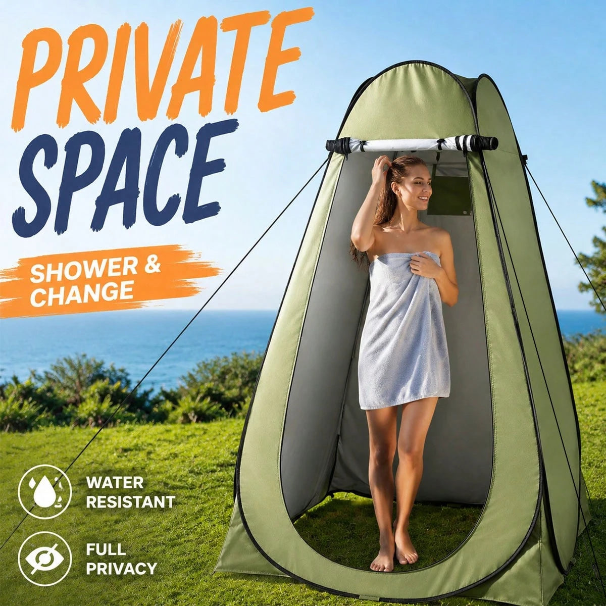 Pop-Up Privacy Tents, Portable Waterproof Showers Beach Changing Facilities, Toilet Tent, Secluded Shower Areas, Suitable For Hiking, Fishing