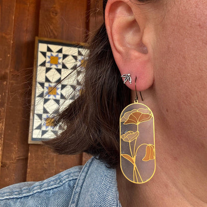 Poppy // stained glass resin earrings