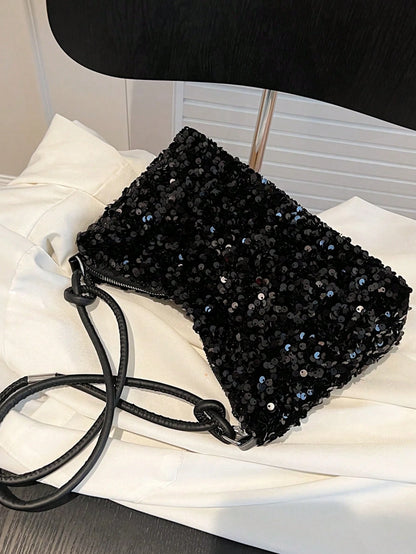 Popular Bag Women's New Fashion Korean Version Handbag All Shoulder Small Square Bag,Sequin