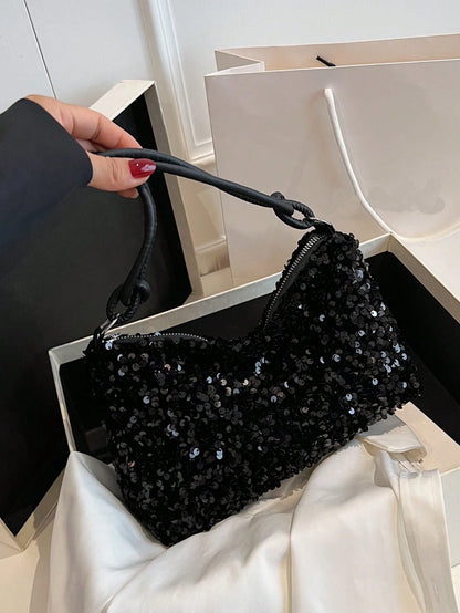 Popular Bag Women's New Fashion Korean Version Handbag All Shoulder Small Square Bag,Sequin