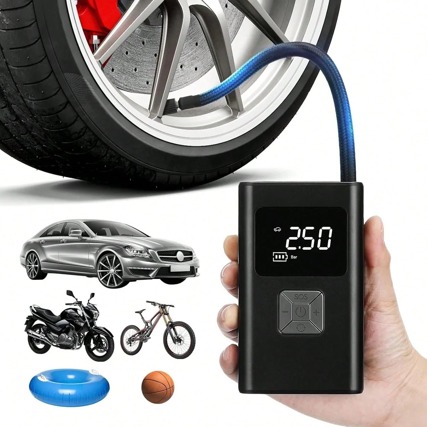 Portable Car Air Compressor 12V 150PSI Electric Cordless Car Air Pump Tire Inflator Pump For Motorcycle Bicycle Car Ball