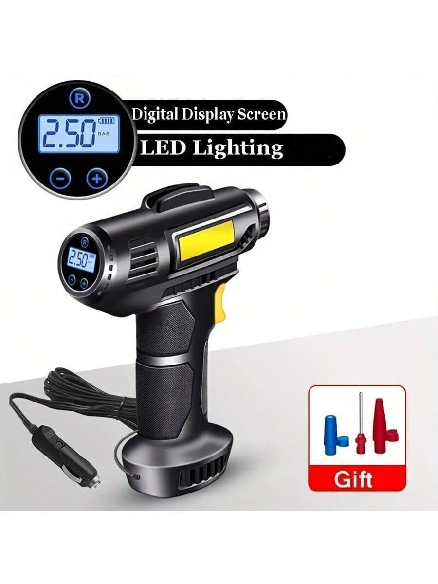 Portable Car Air Compressor, Handheld Car Inflatable Pump, Electric Automobiles Tire Inflator With LED Light For Car Motorcycle Bicycle