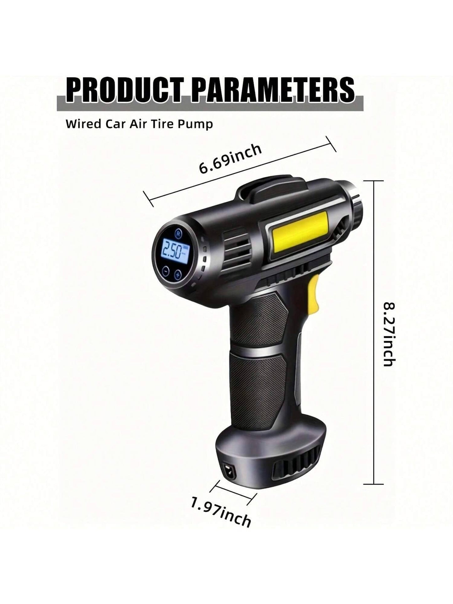 Portable Car Air Compressor, Handheld Car Inflatable Pump, Electric Automobiles Tire Inflator With LED Light For Car Motorcycle Bicycle