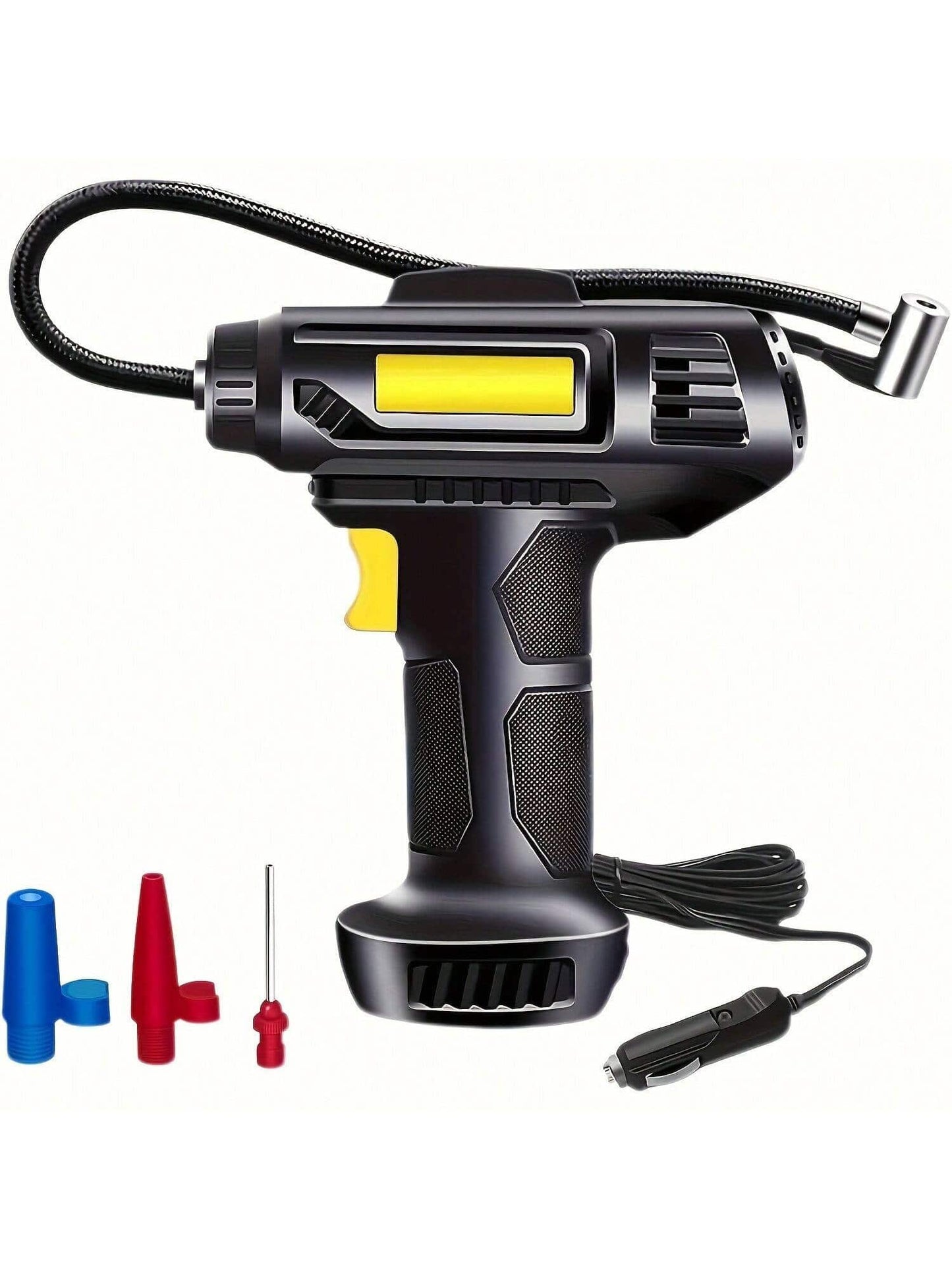Portable Car Air Compressor, Handheld Car Inflatable Pump, Electric Automobiles Tire Inflator With LED Light For Car Motorcycle Bicycle