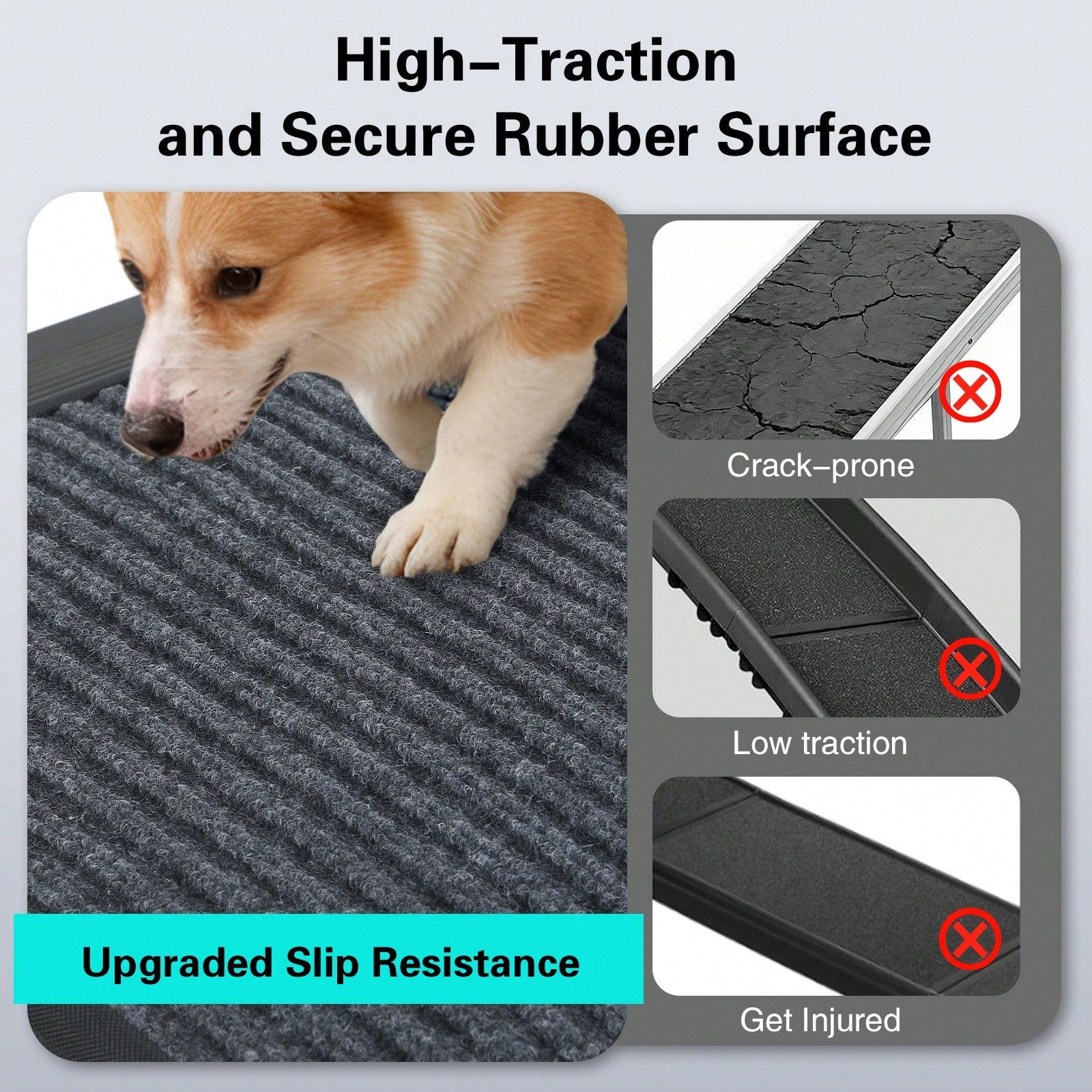 Portable Car Ramp For Medium Large Dogs 71''x 17'' Large Folding Pet Stair Ramps Non-Slip Folding Dog Access Step Outdoor Dog Car Ramp For Truck SUV