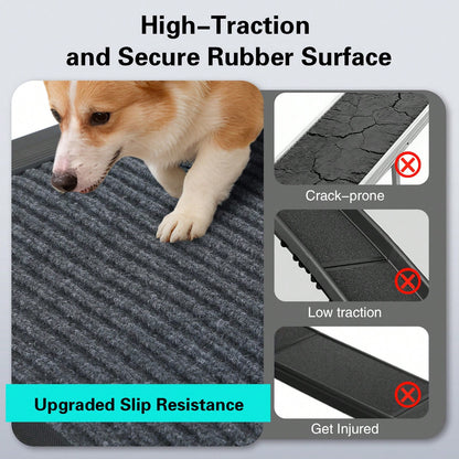 Portable Car Ramp For Medium Large Dogs 71''x 17'' Large Folding Pet Stair Ramps Non-Slip Folding Dog Access Step Outdoor Dog Car Ramp For Truck SUV