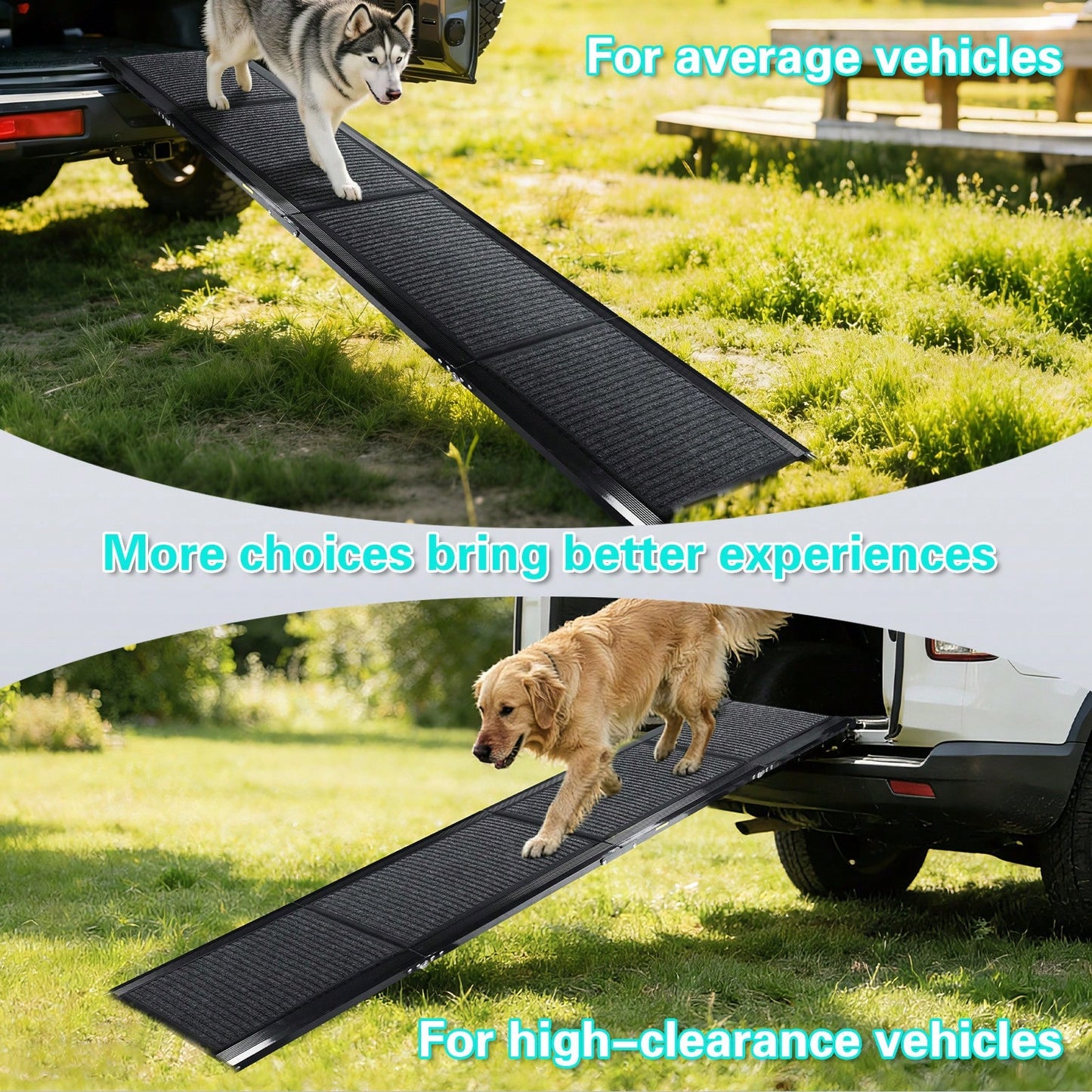 Portable Car Ramp For Medium Large Dogs 71''x 17'' Large Folding Pet Stair Ramps Non-Slip Folding Dog Access Step Outdoor Dog Car Ramp For Truck SUV