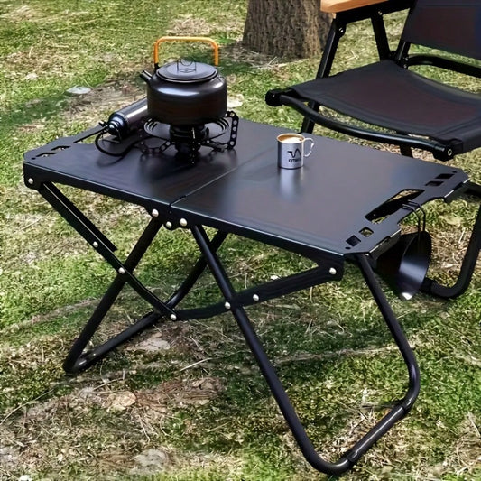 Portable Folding Camping Table, Lightweight Iron Picnic Table, Portable Design Suitable For Camping, Beach Barbecue, Parties, Hiking (Foldable),Outdoor Picnic Table,Tool-Free Quick Setup Portable