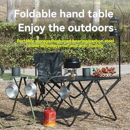 Portable Folding Camping Table, Lightweight Iron Picnic Table, Portable Design Suitable For Camping, Beach Barbecue, Parties, Hiking (Foldable),Outdoor Picnic Table,Tool-Free Quick Setup Portable
