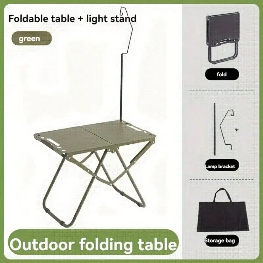 Portable Folding Camping Table, Lightweight Iron Picnic Table, Portable Design Suitable For Camping, Beach Barbecue, Parties, Hiking (Foldable),Outdoor Picnic Table,Tool-Free Quick Setup Portable