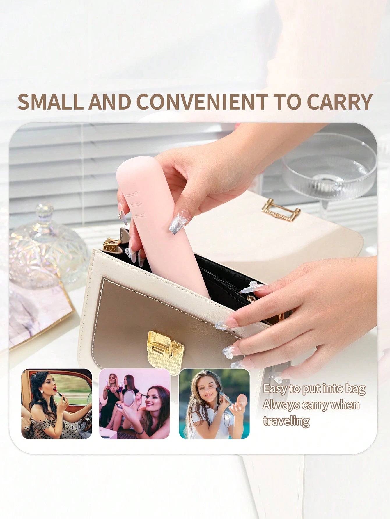 Portable Silicone Makeup Brush Holder- Soft & Fashionable Travel Makeup Organizer, White,Giveaways