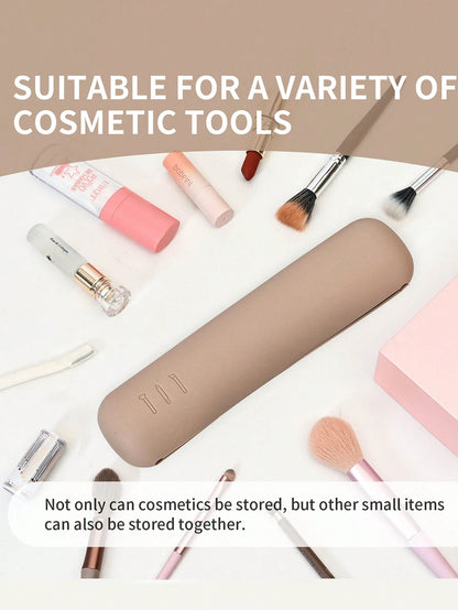 Portable Silicone Makeup Brush Holder- Soft & Fashionable Travel Makeup Organizer, White,Giveaways