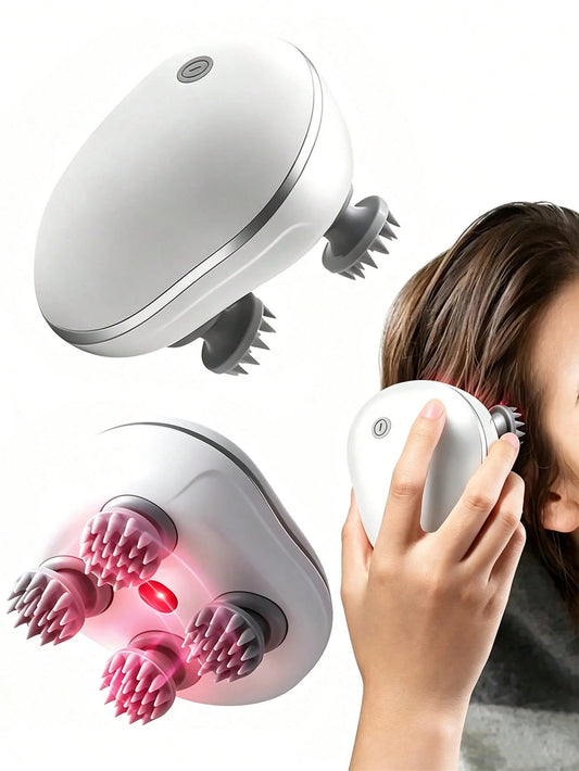 Portable Wireless Electric Scalp Massager With 4 Detachable Massage Claws, 3 Adjustable Modes, Vibration Stimulation For Deep Relaxation, Suitable For Home, Office, Travel